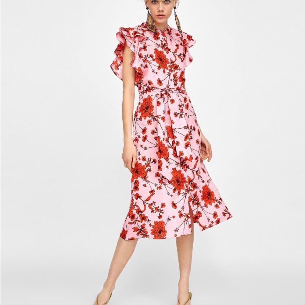Zara Floral Pink Dress